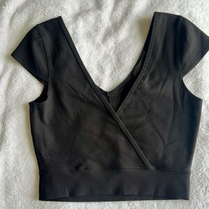 Lululemon Ready to Rise Short Cap Sleeve V Neck Crop Top